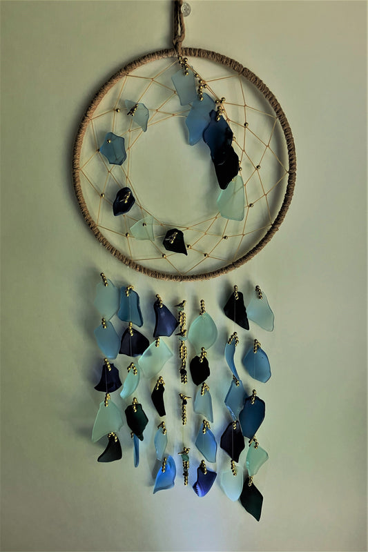 Birds - Large Recycled Glass Dreamcatcher 8" Ring