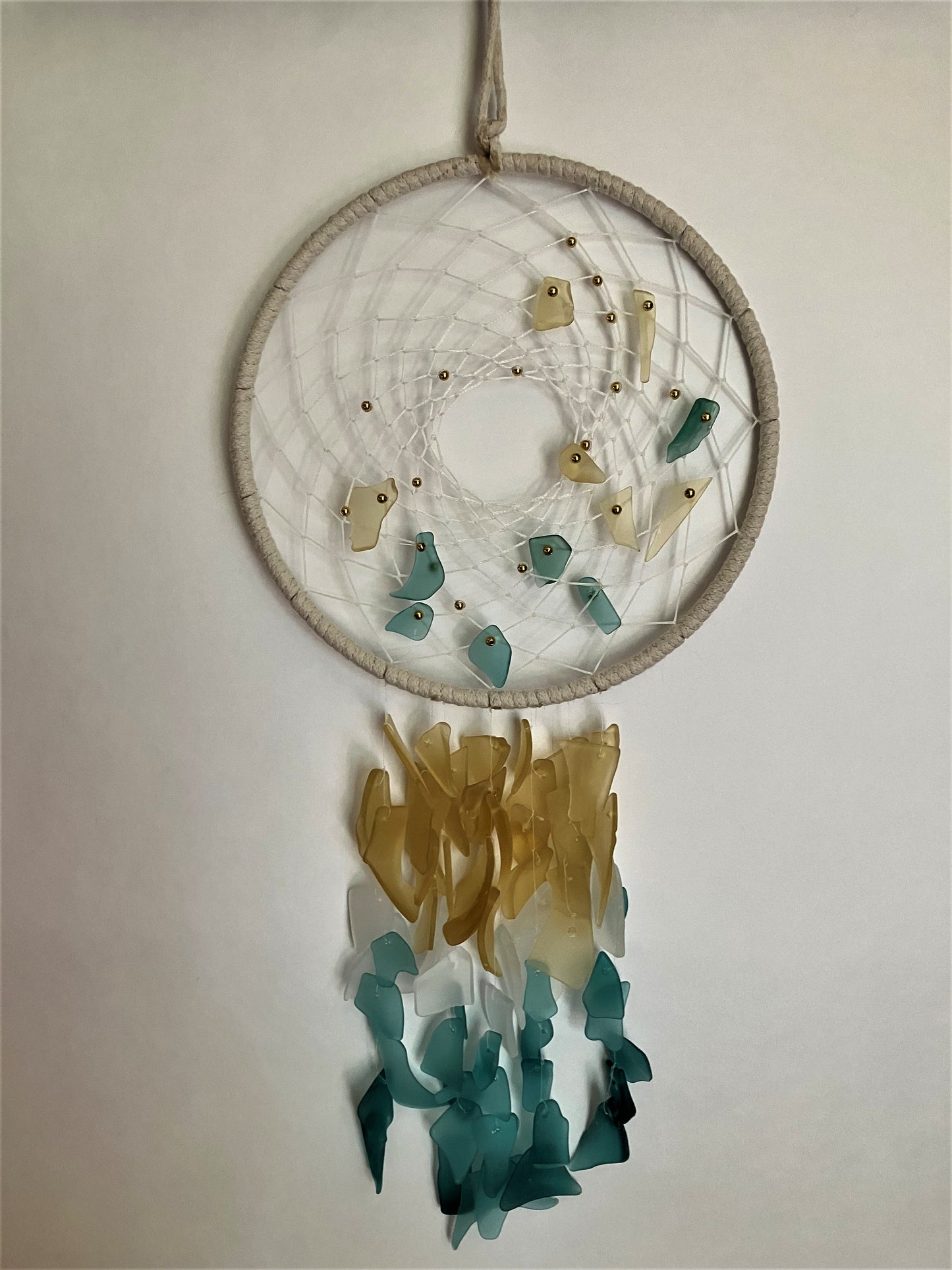 Sunrise - Large Recycled Glass Dreamcatcher 8" Ring
