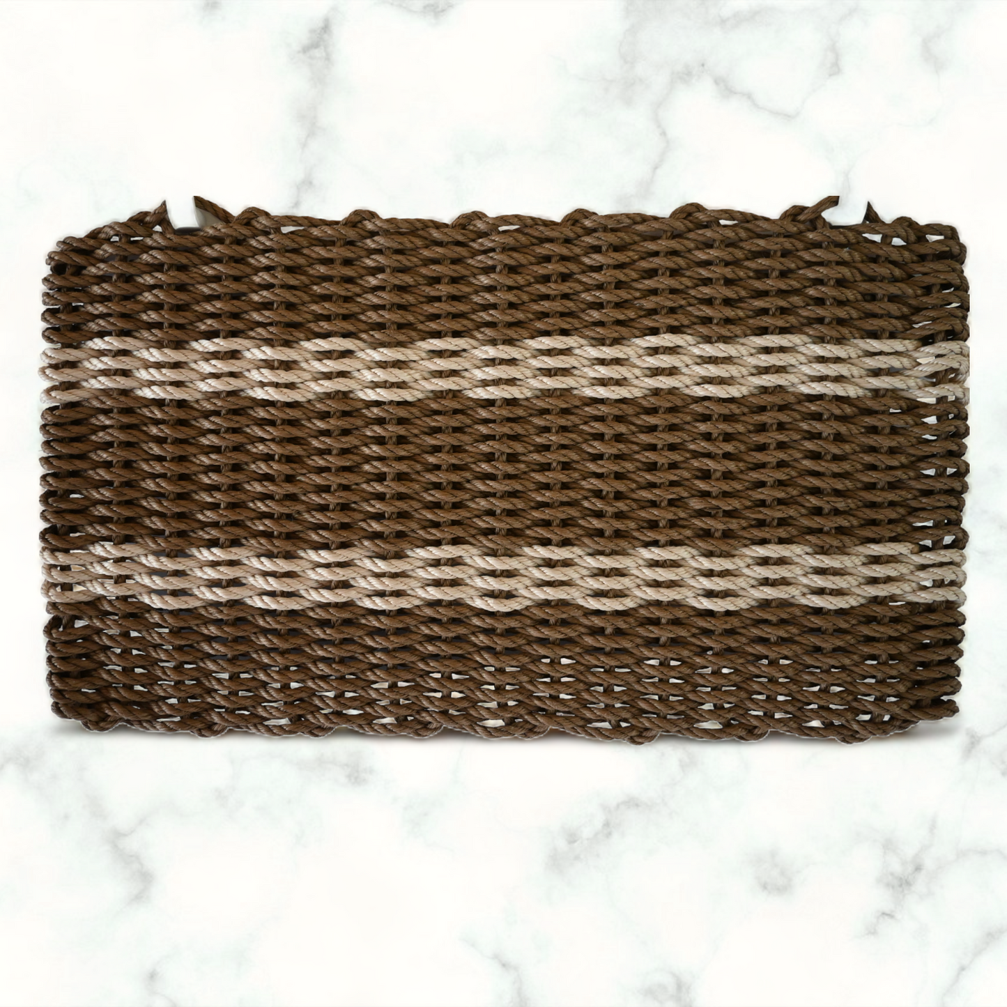 Five Stripe Rope Mat - Brown With Light Tan