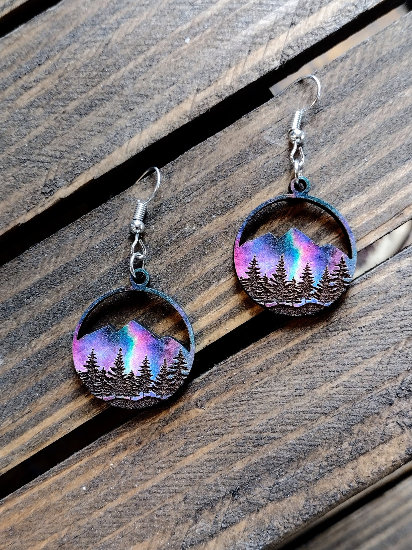 Rainbow Mountain Forest Earrings