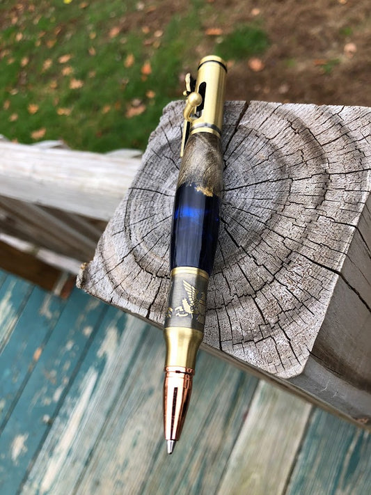 Bald Eagle Bolt Action Antique Brass Wide Pen