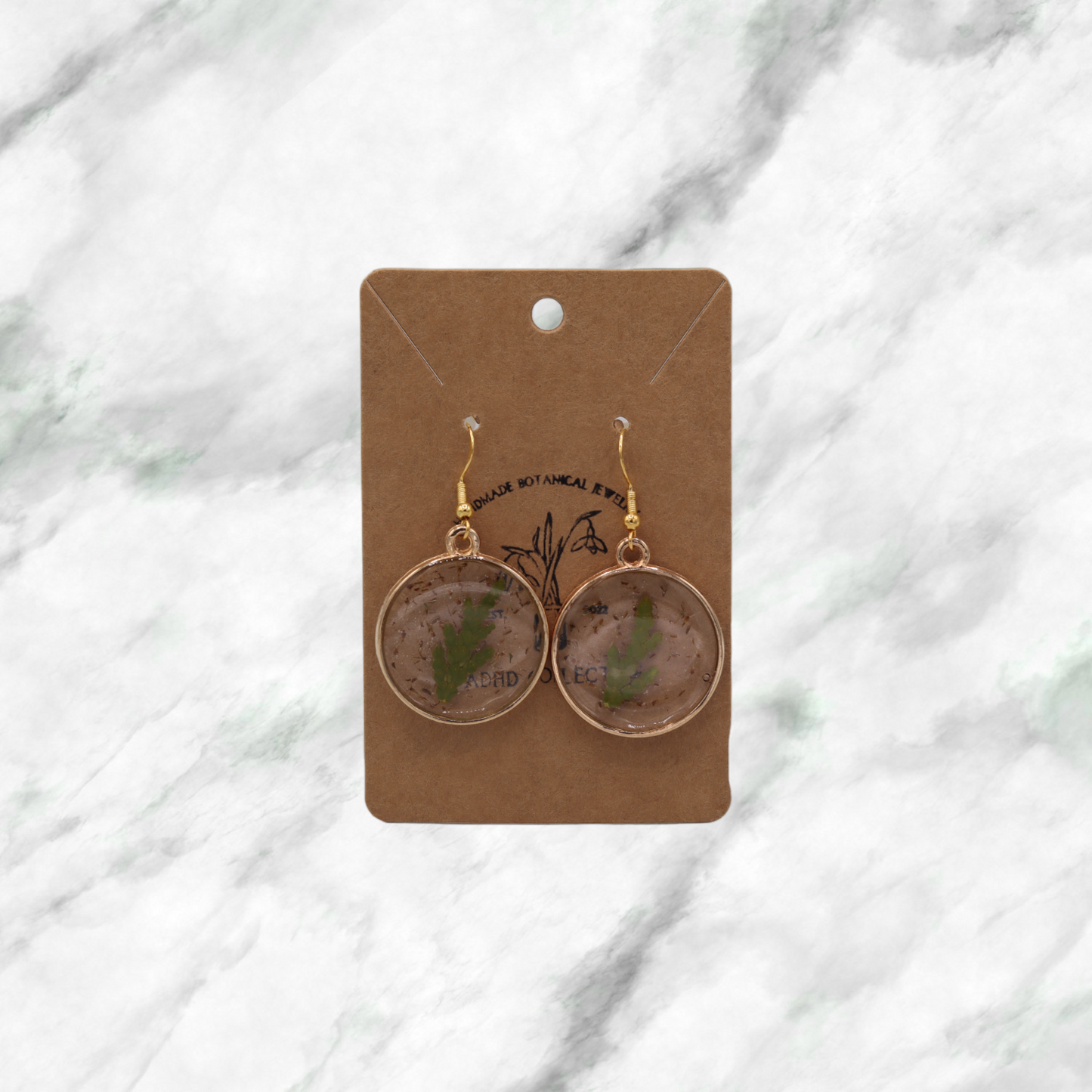 Cedar Tree Leaf & Mugwort Seed Earrings