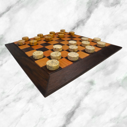 Walnut Cherry Checker Board With Frame