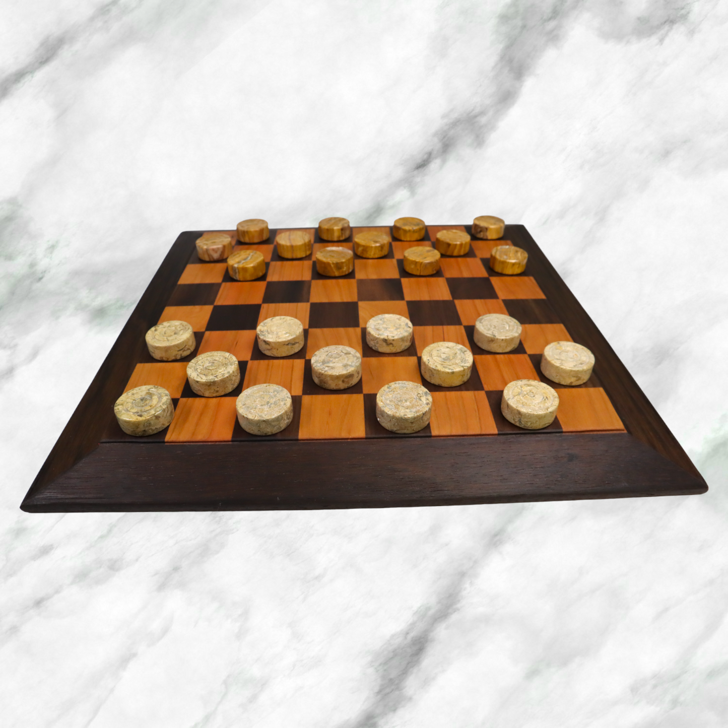 Walnut Cherry Checker Board With Frame