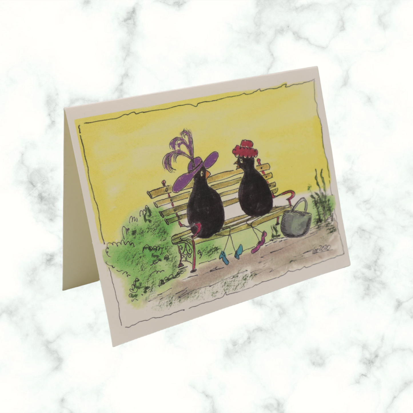 Girls Sharing Secrets Watercolor Art Greeting Card