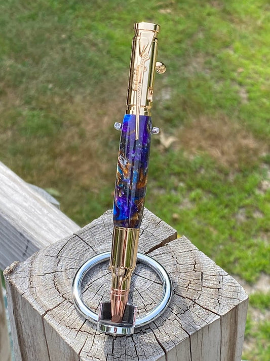 Gold Rifle Mechanical Pencil - Purple Nebula