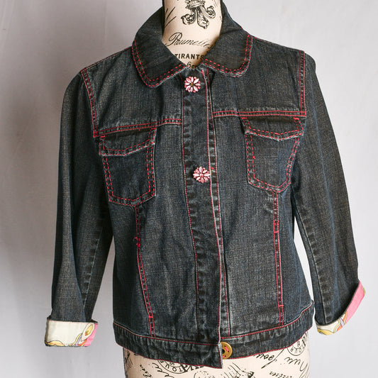 Cambridge Dry Goods Co., Women’s 8, Jacket- pink contrast stitching VINTAGE