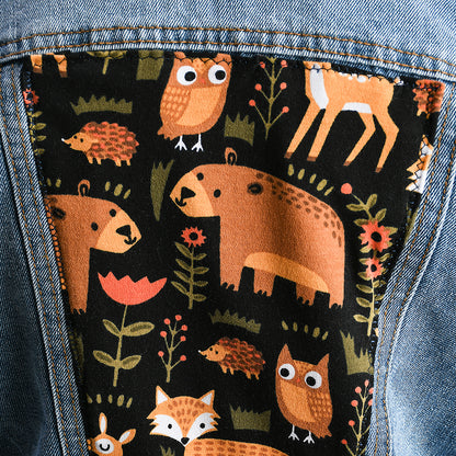 CI SONO kids Girls’ 12 Jacket, woodland animals, distressed spot by maker