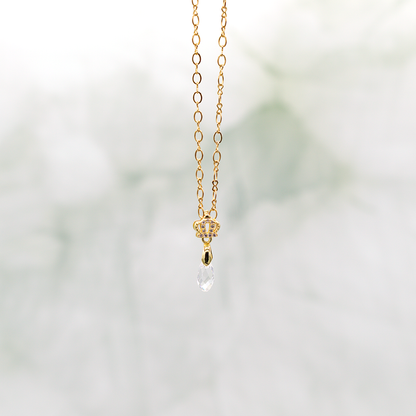 Swarovski Faceted Crystal Necklace Gold 18"