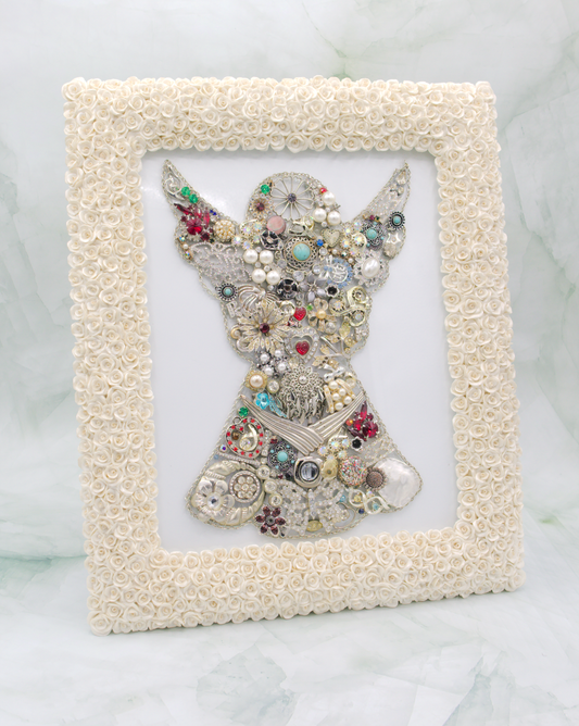 Angel Reclaimed Jewelry Picture Frame Artwork - 8"x10" Frame