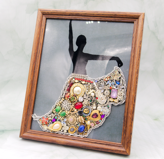 Dancer Reclaimed Jewelry Picture Frame Artwork - 8"x10"