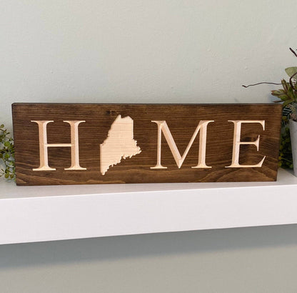 Maine “Home” Sign Stained